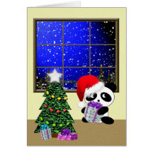 Christmas Panda Greeting Card