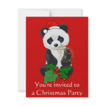 Christmas Panda Invite