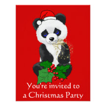 Christmas Panda Invite