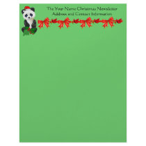 Christmas Panda Personalized Letterhead