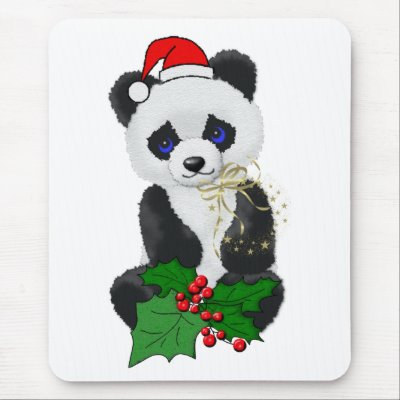 Christmas Panda mousepads