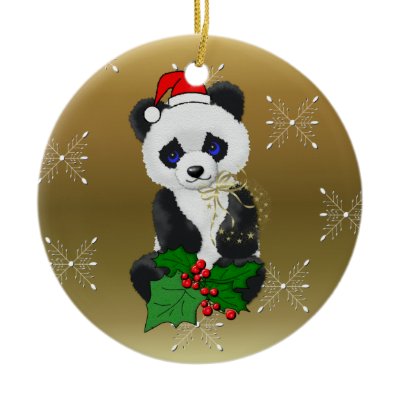 Christmas Panda Christmas Ornament