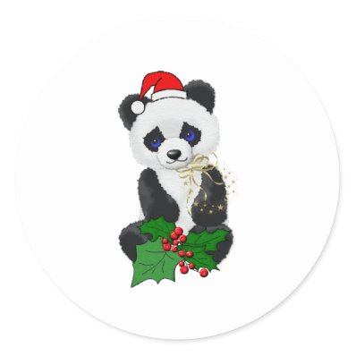 Christmas Panda Sticker