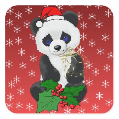Christmas Panda Stickers