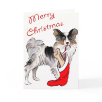Christmas_Papillon Greeting Card
