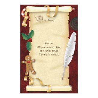 Christmas Parchment Scroll Letter to Santa
