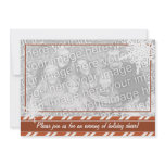 Christmas Party Candy Cane Stripe Snowflake invitations