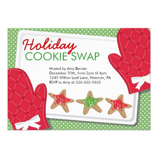 christmas party cookie exchange invitations 5 quot x 7 christmas party cookie exchange invitations 5 quot x 7