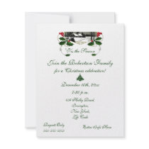 Christmas Party-Festive Vintage Landscape Personalized Invitation