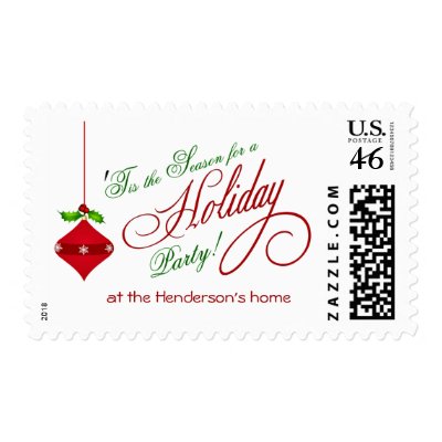 Christmas Party Invitation Postage Stamps