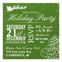 Christmas Party Invitation Santa & Sleigh