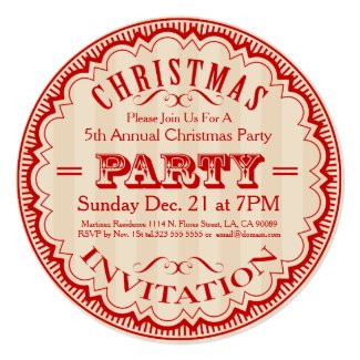 Christmas Party Invitation Typographical Design