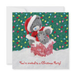 Christmas party Invitation with Santa Teddy Bear