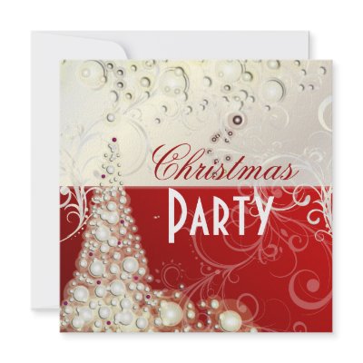 Christmas Party invitations, champagne bubbles