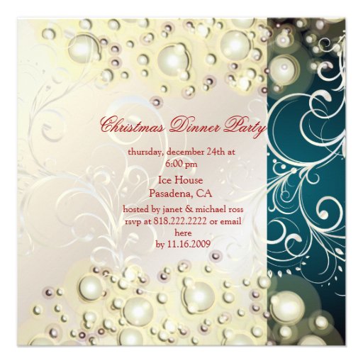 Christmas Party invitations, champagne bubbles