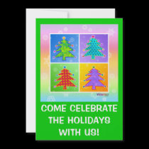 Christmas Party Invitations - Pop Art Christmas Tr invitations