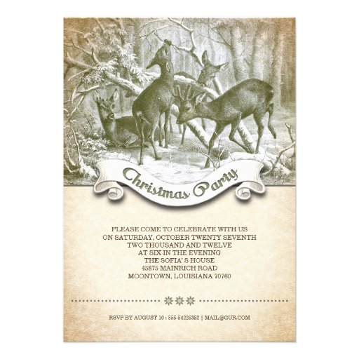 christmas party unique vintage invitation 5 quot x 7 christmas party unique vintage invitation 5 quot x 7