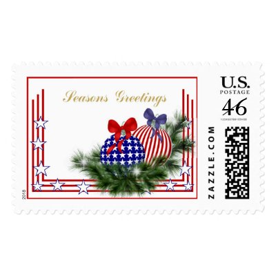 Christmas Patriotic Stamps by mousearte