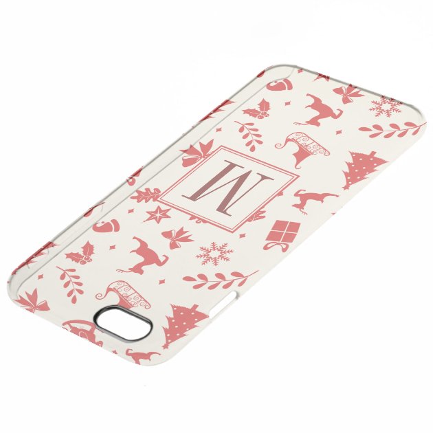 Christmas Pattern Art Deco Monogram Initial Uncommon Clearlyâ„¢ Deflector iPhone 6 Plus Case-3