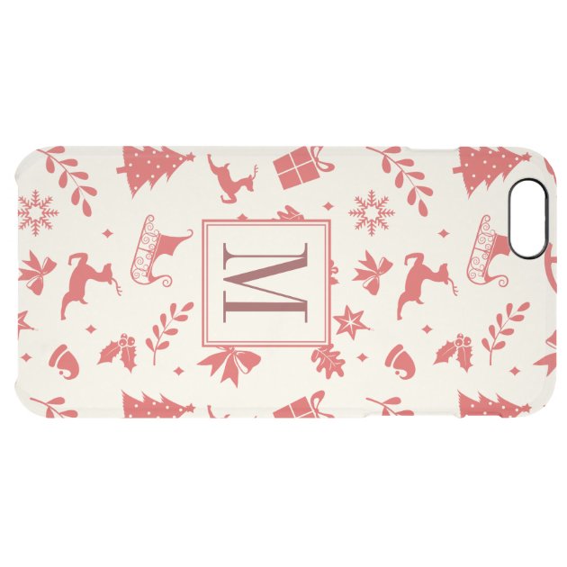 Christmas Pattern Art Deco Monogram Initial Uncommon Clearlyâ„¢ Deflector iPhone 6 Plus Case-5