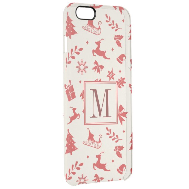 Christmas Pattern Art Deco Monogram Initial Uncommon Clearlyâ„¢ Deflector iPhone 6 Plus Case-2