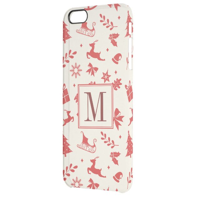Christmas Pattern Art Deco Monogram Initial Uncommon Clearlyâ„¢ Deflector iPhone 6 Plus Case