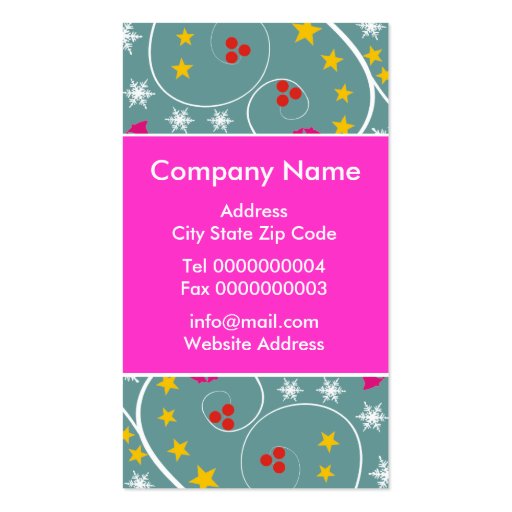 Christmas Pattern Gift Tag-Business Cards (back side)