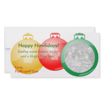 Christmas Paw Print Ornament Photo Cards