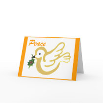 Christmas peace dove golden cards