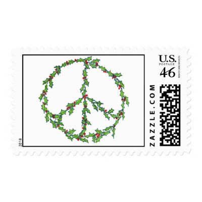 Christmas Peace Wreath Stamp by mnisly