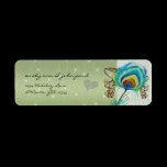 Christmas Peacock Return Address Labels