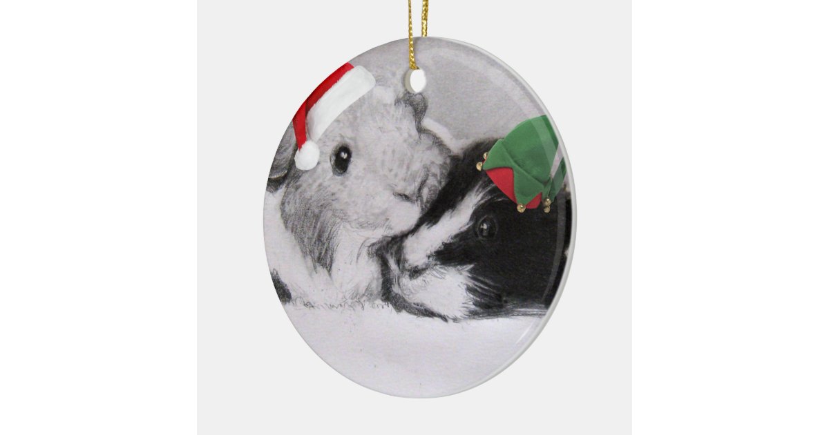 christmas peegs guinea pig ceramic ornament zazzle christmas peegs guinea pig ceramic ornament zazzle