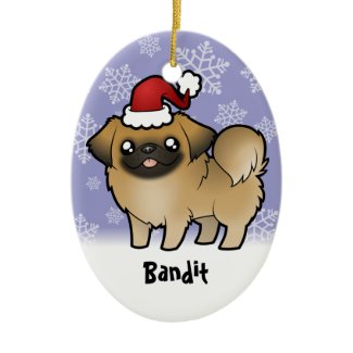 Gold Masked Puppy Cut Pekingese Christmas Tree Ornament Gold Masked Puppy Cut Pekingese Christmas Tree Ornament