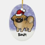 Christmas Pekingese (puppy cut) Christmas Tree Ornaments
