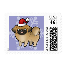 Christmas Pekingese (puppy cut) Postage Stamps