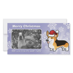 Christmas Pembroke Welsh Corgi photocard