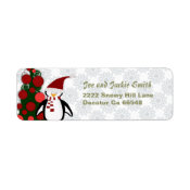 Christmas Penguin Address Labels label
