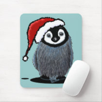 Christmas Penguin Chick mousepads