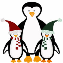 Christmas Penguin Family Ornament photo sculptures by HolidayFun Christmas Penguin Family Ornament photo sculptures