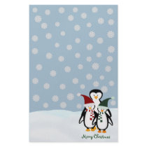 Christmas Penguin Family Stationary stationery by HolidayFun Christmas Penguin Family Stationary stationery