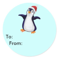 Christmas Penguin Gift label stickers