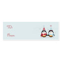 Christmas Penguin Gift Tags (skinny buisness card) Business Card Templates