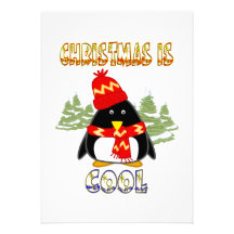 Christmas Penguin Invites