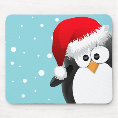Christmas Penguin mousepads