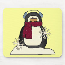 Christmas Penguin Mousepad