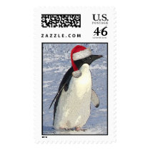 christmas penguin postage
