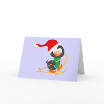 Christmas Penguin Skiing cards by Kadoodles Christmas Penguin Skiing cards