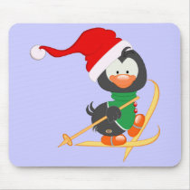 Christmas Penguin Skiing mousepads by Kadoodles Christmas Penguin Skiing mousepads