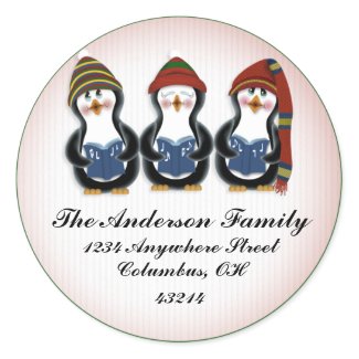 Christmas Penguins 1 - Christmas Address Labels sticker
