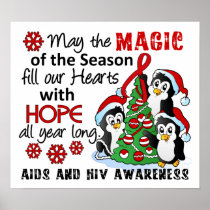 Christmas Penguins AIDS HIV Print